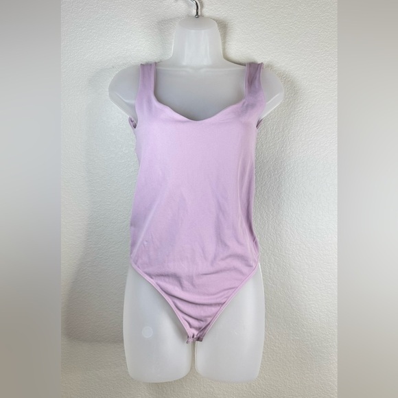 Free People Lavendar‎ Thong Sweetheart neck Thong bodysuit Size M/L - Picture 1 of 6